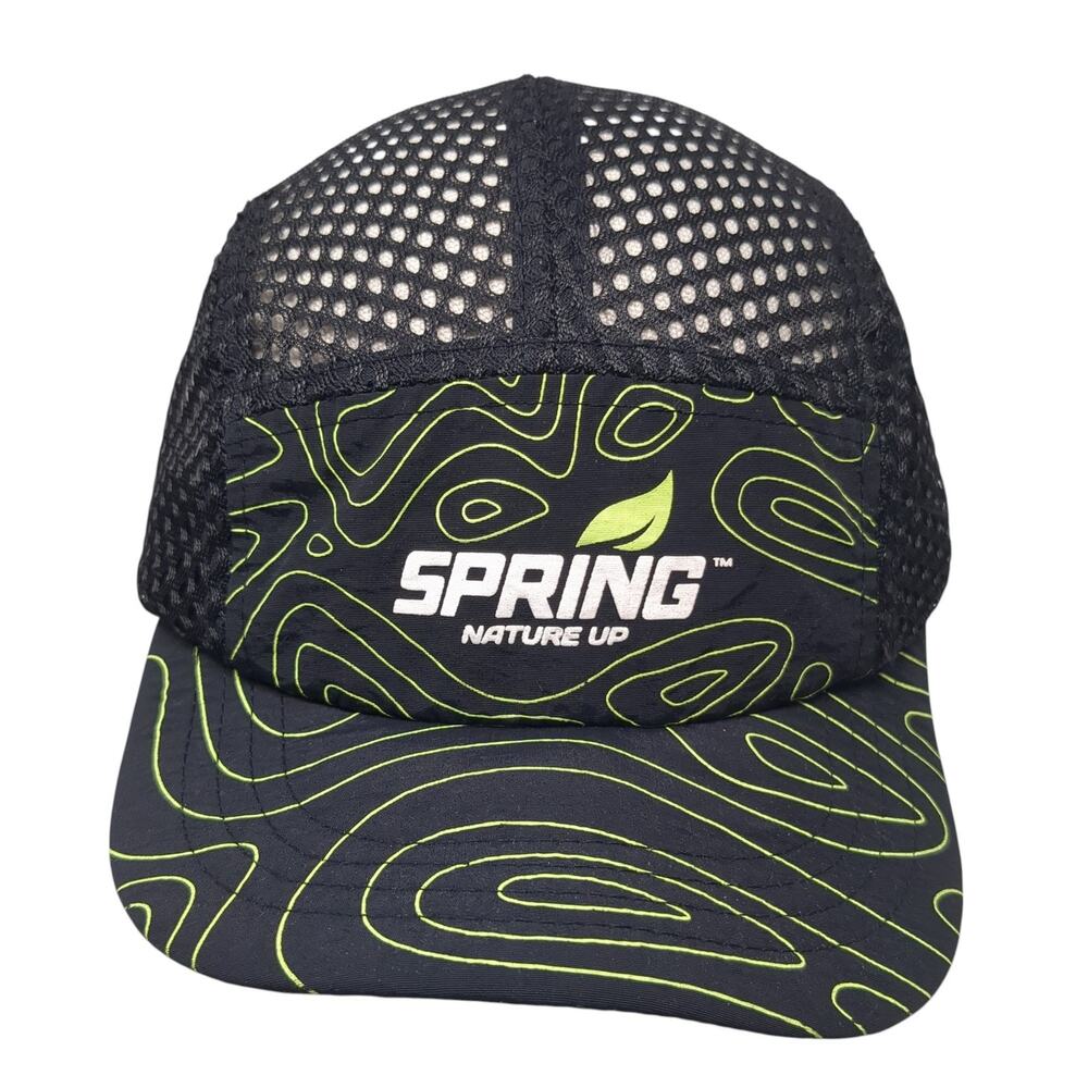 Spring Nature Up Slideback Trucker Hat Black One Size Adjustable Lightweight